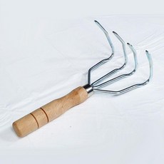 갈퀴 긁게 갈퀴 긁기 바지락긁개 4발 나무자루, 본상품