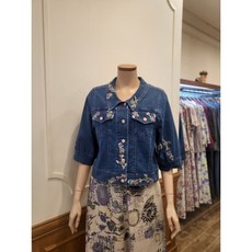 비꼴리끄 데님 자수 숏재킷 B242DJ2040_s 656394