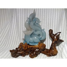 《晶棋》羥磷鋁九尾狐擺件，招姻緣旺桃花，根雕底座精美裝飾品, 1個