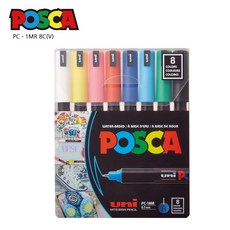 유니 포스카 매우 얇은 글씨용 PC-1M, 1MR 8C, 1세트