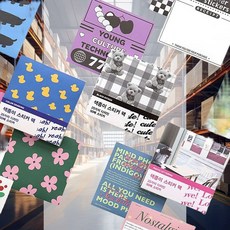 색종이 스티커팩 50매 노트북 그림 귀여운 데코 생일선물 DIY, 포토 레터링