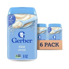 거버 1단계 이유식 라이스 시리얼 Gerber Baby Cereal 1st Foods Rice 8 Ounce (Pack of 6), -