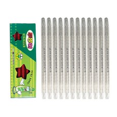 지구화학 투명이 낱색 색연필 1타(12자루), 은색, 1개