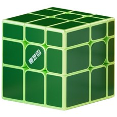 奇藝魔方格 鏡面三階 彩色貼片 黑3階概念魔術方塊 滑順異形, 蔥綠, 1個