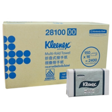 KLEENEX 舒潔 多摺式擦手紙 28100 150抽 x 16包/箱, 1個