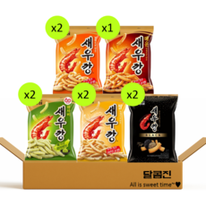 농심 새우깡 레전드 5종 (새우깡2+매운새우깡1+블랙2+와사비2+쌀새우깡2), 1세트, 새우깡2개+매새1개+블랙2개+와사비2개+쌀새우깡2개