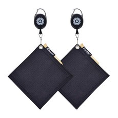 2202i 高爾夫捲軸清潔劑 高爾夫毛巾 俱樂部毛巾 2 條高爾夫毛巾, 黑色