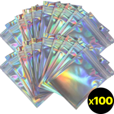 우아여우 오로라 홀로그램 지퍼백 선물 포장 100p 5종, 9x12, 100개