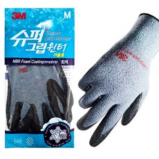 3M 슈퍼그립 윈터 WINTER NBR 겨울 혹한기 기모 방한 코팅장갑 쓰리엠 안전장갑, 회색, 5개
