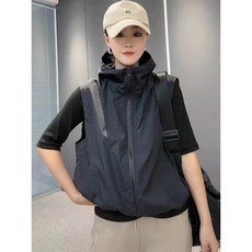 連帽無袖防曬休閒馬甲外套女