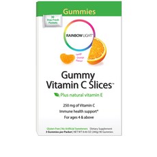 Rainbow Light 維他命C軟糖 250mg 橘子味, 1個, 30顆, 1盒