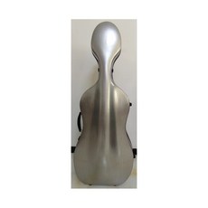 碳纖維大提琴盒 1/2-1/4尺寸 雙肩背 大提琴琴盒 大提琴袋 輕巧堅固 保護愛琴, 銀色拉絲, 1個