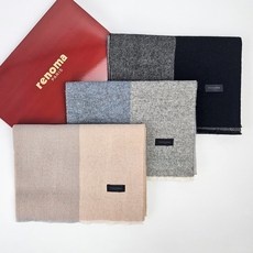 [백화점 정품] 레노마 캐시미어 혼방 투톤배색 머플러 남녀공용 목도리 (선물포장)