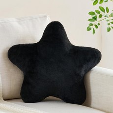 CANGHI Star Pillow 39.9cm(15.7인치) 블랙 별 모양 장식 쿠션 소파 침대용 미적 플러시 바닥 좌석 쿠션 부드러운 인조 토끼털 소파 침실 거실용, 15.7''