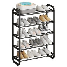 레디박스 현관 튼튼 간편조립 신발장 신발정리대 미니 선반 수납함 60cm, 5단, 블랙