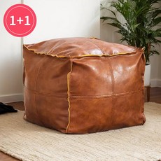 모아봐 대용량 가죽 소재 두꺼워진 수납백 수납벤치, 2개, 주황색