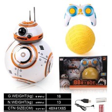 스타워즈 로봇 원격제어 RC 드로이드 선물 장난감, BB-8로봇+물풍선(HYBBA), 1개