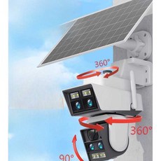 360도 회전 무선 태양열 감시 카메라 휴대전화 원격조정 네트워크 야외 야간 투시경, 1개, 30일녹화+2태양광패널+표준/6-15m 5MP