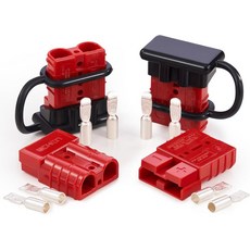 오리온 모터 테크 와이어 커넥터 2팩 612개 게이지 케이블용 50A 하네스 플러그 키트 12V36V 배터리 퀵 커넥트 분리 세트 자동차 자전거 ATV 윈치용 트 추가 2개 빨간색, 50A 6AWG, Red, 2