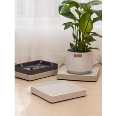 이동식 화분 받침대 가정용 바퀴 트레이 사각형 스퀘어 스퀘어 오프화이트 1번 50kg 내경21cm 스몰, 1개, 직사각형 1번 베이지화이트