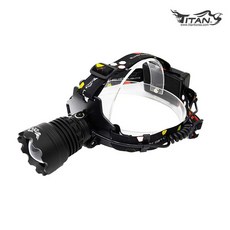 타이탄 HL-L4 헤드랜턴 12000루멘 해루질 랜턴 줌 라이트 작업용 충전식, 1개, 블랙