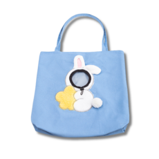 萌趣出行寵物手提包 寵物包 貓包 狗包 外出包-可露頭透氣寵物便攜包, 1個, 藍色兔子,特大號