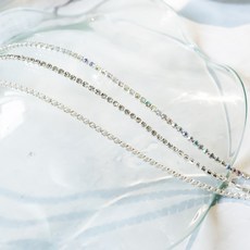 큐빅 실버 줄란 네일 체인 - 25cm 재료 쥴린 스와 로브스키프레임 파츠, 1개, 진주