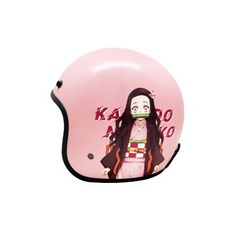 L2來來EVO鬼滅之刃騎士帽，四分之三安全帽，大人小孩安全帽，炭治郎禰豆子鬼殺隊, 1個, 禰豆子, 禰豆子