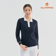 [올포유] [모델착장] 여성 카라 배색 골조직 니트 ALSPM1231-915