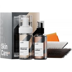 CARPRO 스킨케어 가죽 키트 자동차 클리너 컨디셔너 브러시 타월 - 모든 종류의 가죽을 깨끗하고 컨디셔닝 시트의 퇴색 균열 및 건조 방지, 레더 케어 가죽시트 코팅제 CARPRO 스킨케어 가죽, 1개