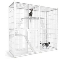 多層貓籠貓跳台組合 寬敞空間 堅固耐用 易於清潔, 白, 1個