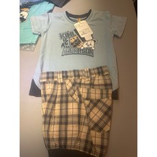 小金安德森 休閒款運動風士兵熊網球熊套裝 尺寸75/85 兒童休閒套裝, 1個, 55格子套裝