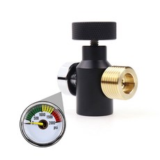 새 모델 소다 CO2 리필 어댑터 커넥터 가스 조절기 소다 탱크 실린더 수족관 자작 Tr21-4 ~ W21.8-14, Tr21 to W21.8 Gauge