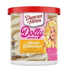 Duncan Hines Dolly Parton's Favorite 크리미 버터크림 맛 케이크 프로스팅 할로윈 쿠키 장식 473.2ml(16온스) 194615, Duncan Hines Dolly Parton's Fa
