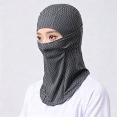 可下拉夏季防晒骑行头套 防紫外线冰丝面罩 男女適用, 1個, 深灰色可下拉冰絲面罩