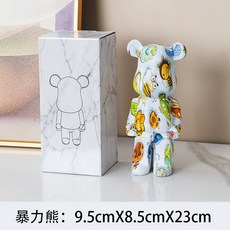 폭력적인 곰 장식품 창조적 인 재미있는 거실 TV 캐비닛 장식 어린이 돼지 저금통 트렌드 오피스 클럽 장식, 27cm, 곤충 보물, 1개