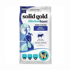 Solid Gold 素力高 曠野奔牛 高蛋白 無穀成犬飼料, 1個, 無穀成犬 (曠野奔牛), 1.7kg, 牛