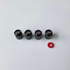 AUDI 아우디 타이어 에어캡 마개 밸브캡 4P 블랙, 4개