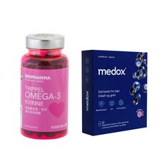 Isbjorn挪威北極熊保健專家 挪威女性專用魚油+Medox莓達斯藍莓花青素膠囊(120顆/瓶+30顆/盒)套組, 1套, 150顆