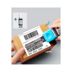 택배 송장 지우개 개인정보 스탬프 롤러/대형 + 잉크추가 증정, 블루, 1개