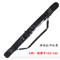 彈性伸縮滑雪杖收納袋，可調節肩帶，耐磨材質，輕巧便攜，適用於160-175cm滑雪杖, 黑色L, 1套