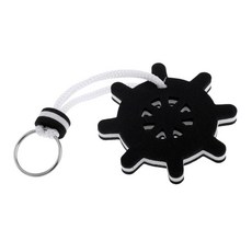 서핑 보드/앵커/스티어링 휠 모양의 폼 플로팅 키 링 워터 부력 키 링 해양 보트 세일링 보트 플로트, EVA, 검은색, 1개