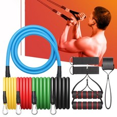 어깨운동 헬스 홈트레이닝기구 TPE멀티튜빙세트 근력, TPE멀티튜빙세트 헬스 홈트레이닝기구 어깨운동 근력, 1개