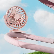 跨境夾子風扇USB充電迷你風扇USB充電戶外隨身小風扇嬰兒推車夾扇, 1個, 粉色迷你夾子風扇:10.5*5*14.2cm