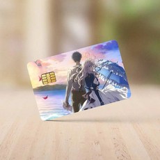 바이올렛 에버가든 카드스티커 버스 직불 신용 카드 꾸미기 방지 방수, 18x13.5CM, z1