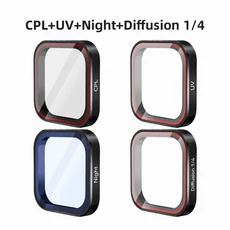XFJI CPL ND8 ND16 ND32 UV 디퓨전 1/4 퀵 릴리즈 렌즈 필터 세트 프레임 (인스타360 에이스 프로 2 액션, 05 4PCS-C