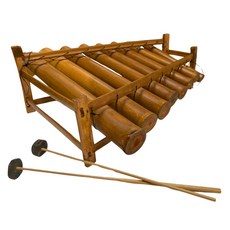 天然竹製敲琴 附2根棒子, 1個, Natural wood, 11