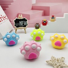 고양이발바닥 말랑이 4개 주물럭 스퀴시 실리콘 팝잇 푸쉬팝 모찌 꾹꾹이 뽁뽁이, 한 사이즈, A 타입 4pcs