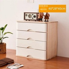 우드 미니장 위 빈티지 원목 서랍 나무 책상 탁상 잠금 장 판매 사무실 수납, 내추럴우드 화이트 4단