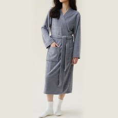 라비에르 데일리 테리 샤워가운 로브, 긴팔 스톤 스레이, 1개